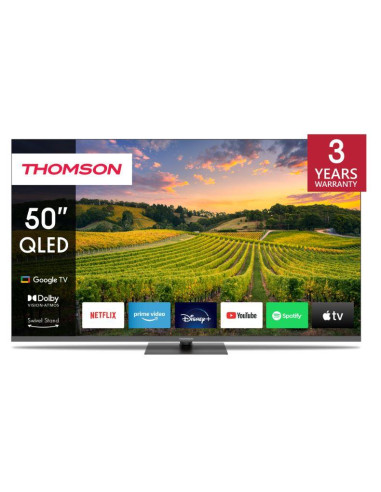 TV Set, THOMSON, 50", 4K/Smart, QLED, 3840x2160, Bluetooth, Google TV, 50QG5C14