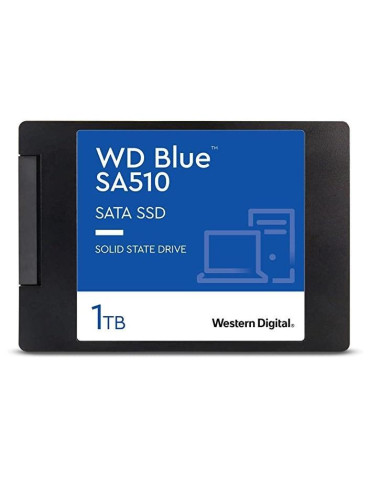 SSD, WESTERN DIGITAL, Blue SA510, 1TB, SATA 3.0, Write speed 510 MBytes/sec, Read speed 560 MBytes/sec, 2,5", TBW 400 TB, MTBF 