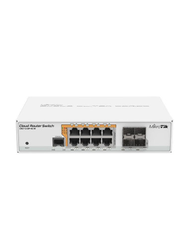 Switch, MIKROTIK, 8x10Base-T / 100Base-TX / 1000Base-T, 4xSFP, 1xConsole, CRS112-8P-4S-IN