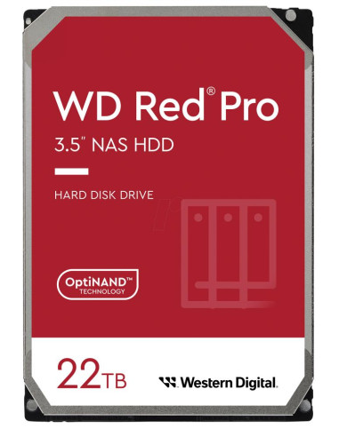 HDD, WESTERN DIGITAL, Red Pro, 22TB, SATA, 512 MB, 7200 rpm, 3,5", WD221KFGX