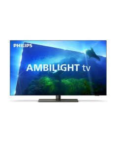 TV Set, PHILIPS, 48", OLED/Smart, 3840x2160, Wireless LAN, Bluetooth, Google TV, Metallic, 48OLED818/12