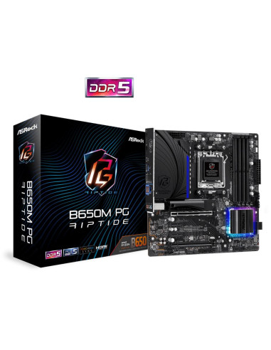 Mainboard, ASROCK, AMD B650, SAM5, MicroATX, Memory DDR5, Memory slots 4, 2xPCI-Express 3.0 1x, 2xPCI-Express 4.0 16x, 2xM.2, 1