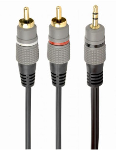 CABLE AUDIO 3.5MM TO 2RCA 10M/GOLD CCA-352-10M GEMBIRD