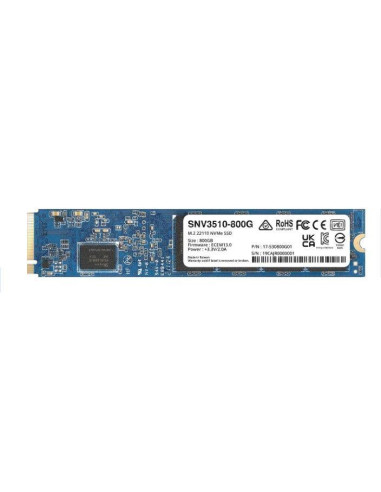 SSD, SYNOLOGY, 800GB, M.2, PCIE, NVMe, Write speed 1000 MBytes/sec, Read speed 3100 MBytes/sec, TBW 1.022 TB, MTBF 1800000 hour