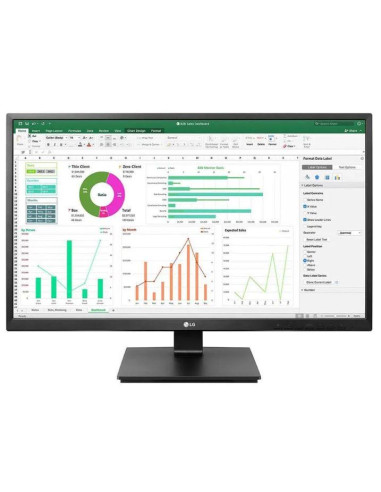 LCD Monitor, LG, 27", 4K, Panel IPS, 3840x2160, 16:9, 75Hz, Matte, 5 ms, Speakers, Pivot, Height adjustable, Tilt, Colour Black