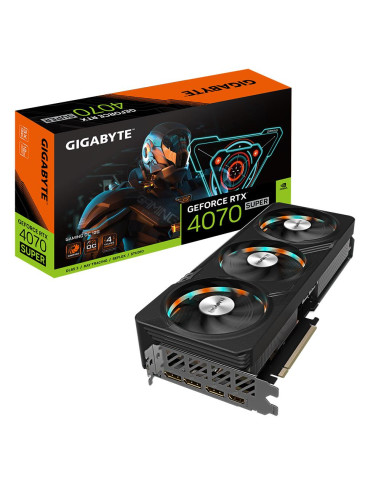 Graphics Card, GIGABYTE, NVIDIA GeForce RTX 4070 SUPER, 12 GB, GDDR6X, 192 bit, PCIE 4.0 16x, GPU 2565 MHz, 1xHDMI, 3xDisplayPo