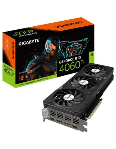 Graphics Card, GIGABYTE, NVIDIA GeForce RTX 4060 Ti, 16 GB, GDDR6, 128 bit, PCIE 4.0 16x, Memory 2595 MHz, Dual Slot Fansink, 2