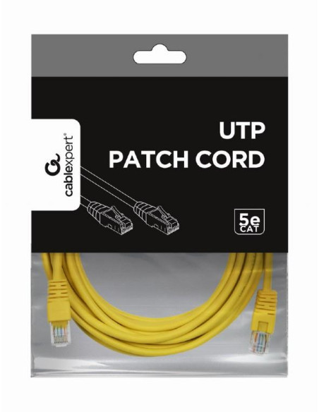 PATCH CABLE CAT5E UTP 5M/YELLOW PP12-5M/Y GEMBIRD PATCH CABLE CAT5E UTP 5M/YELLOW PP12-5M/Y GEMBIRD