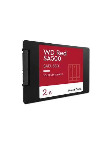 SSD, WESTERN DIGITAL, Red SA500, 2TB, SATA 3.0, Write speed 520 MBytes/sec, Read speed 560 MBytes/sec, 2,5", TBW 500 TB, MTBF 1