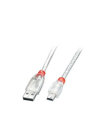 CABLE USB2 A TO MINI-B 0.5M/TRANSPARENT 41781 LINDY CABLE USB2 A TO MINI-B 0.5M/TRANSPARENT 41781 LINDY