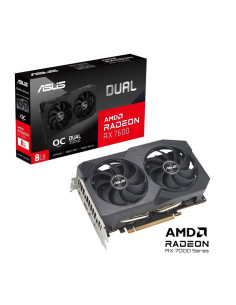 Graphics Card, ASUS, AMD Radeon RX 7600, 8 GB, GDDR6, 128 bit, PCIE 4.0 16x, Dual Slot Fansink, 1xHDMI, 3xDisplayPort, DUAL-RX7