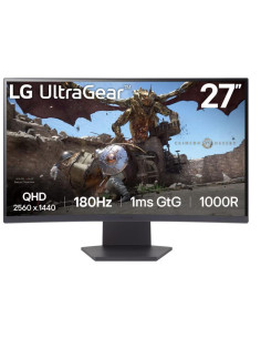 LCD Monitor, LG, 27GS60QC-B, 27", Gaming/Curved, Panel VA, 2560x1440, 16:9, 180 Hz, Matte, 1 ms, Tilt, Colour Black, 27GS60QC-B