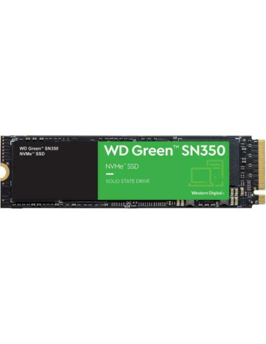 SSD, WESTERN DIGITAL, Green SN350, 2TB, M.2, PCIE, NVMe, QLC, Write speed 3000 MBytes/sec, Read speed 3200 MBytes/sec, WDS200T3