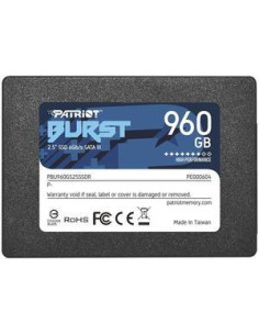 SSD, PATRIOT, Burst Elite, 960GB, SATA 3.0, 3D NAND, Write speed 320 MBytes/sec, Read speed 450 MBytes/sec, 2,5", TBW 400 TB, P