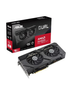 Graphics Card, ASUS, AMD Radeon RX 7800 XT, 16 GB, GDDR6, 256 bit, PCIE 4.0 16x, Dual Slot Fansink, 1xHDMI, 3xDisplayPort, DUAL