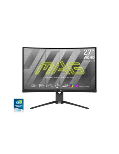 LCD Monitor, MSI, 27", Gaming/Curved, Panel VA, 2560x1440, 16:9, 240Hz, 1 ms, Height adjustable, Tilt, Colour Black, MAG275CQRX