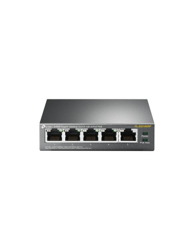 Switch, TP-LINK, Desktop/pedestal, 5x10Base-T / 100Base-TX / 1000Base-T, PoE ports 4, TL-SG1005P