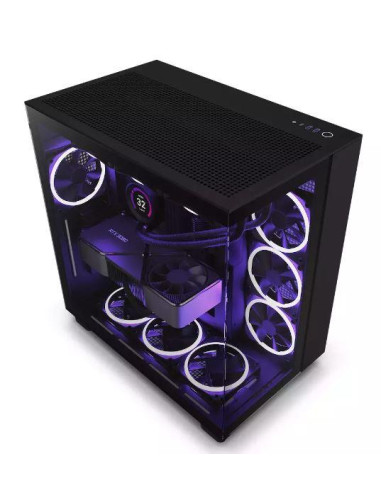 Case, NZXT, H9 FLOW, MidiTower, Case product features Transparent panel, Not included, ATX, MicroATX, MiniITX, Colour Black, CM