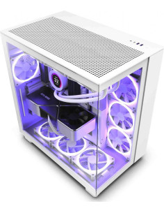 Case, NZXT, H9 FLOW, MidiTower, Case product features Transparent panel, Not included, ATX, MicroATX, MiniITX, Colour White, CM