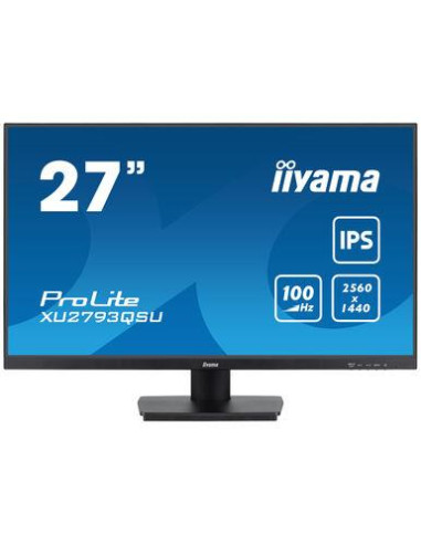 LCD Monitor, IIYAMA, 27", Business, Panel IPS, 2560x1440, 16:9, 100Hz, Matte, 1 ms, Speakers, Tilt, Colour Black, XU2793QSU-B6