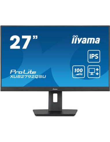 LCD Monitor, IIYAMA, 27", Business, Panel IPS, 2560x1440, 16:9, 100Hz, Matte, 0.4 ms, Speakers, Swivel, Pivot, Height adjustabl