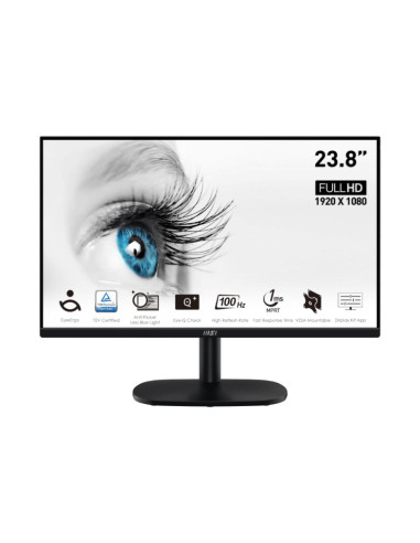 LCD Monitor, MSI, PRO MP245V, 23.8", Business, Panel VA, 1920x1080, 16:9, 100Hz, 1 ms, Tilt, PROMP245V