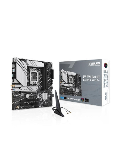 Mainboard, ASUS, Intel B760 Express, LGA1700, Micro-ATX, Memory DDR4, Memory slots 4, 3xPCI-Express 4.0 16x, 2xM.2, 2xHDMI, 1xD