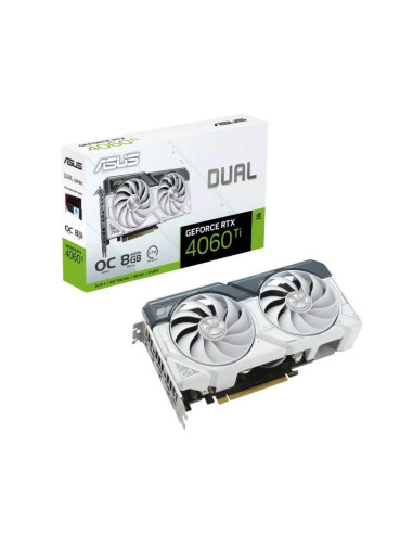 Graphics Card, ASUS, NVIDIA GeForce RTX 4060 Ti, 8 GB, GDDR6, 128 bit, PCIE 4.0 16x, Dual Slot Fansink, 1xHDMI, 3xDisplayPort, 