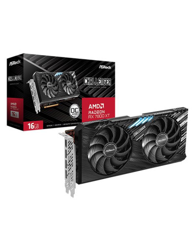 Graphics Card, ASROCK, AMD Radeon RX 7800 XT, 16 GB, GDDR6, 256 bit, PCIE 4.0 16x, GPU 2169 MHz, 1xHDMI, 3xDisplayPort, RX7800X