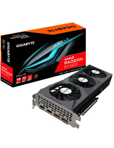 Graphics Card, GIGABYTE, AMD Radeon RX 6600, 8 GB, 128 bit, PCIE 4.0 8x, GDDR6, Memory 14000 MHz, 2xHDMI, 2xDisplayPort, GV-R66