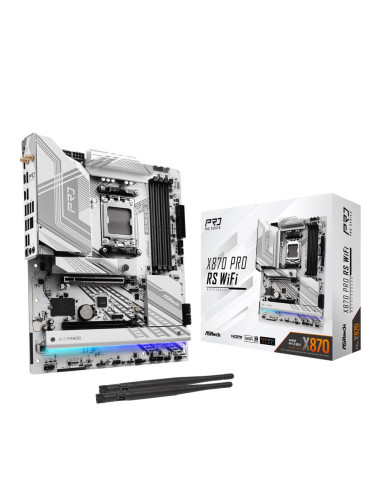 Mainboard, ASROCK, AMD X870, SAM5, ATX, Memory DDR5, Memory slots 4, 1xPCI-Express 4.0 16x, 1xPCI-Express 5.0 16x, 4xM.2, 1xHDM