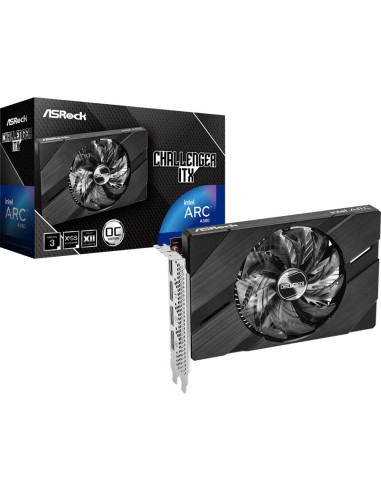 Graphics Card, ASROCK, Intel Arc A380, 6 GB, GDDR6, 96 bit, PCIE 4.0 8x, GPU 2250 MHz, Dual Slot Fansink, 1xHDMI, 3xDisplayPort