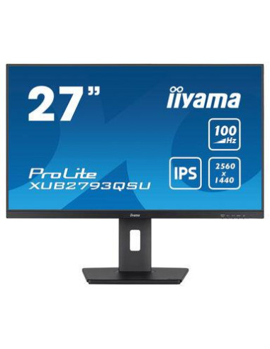 LCD Monitor, IIYAMA, 27", Business, Panel IPS, 2560x1440, 16:9, 100Hz, Matte, 1 ms, Speakers, Swivel, Pivot, Height adjustable,