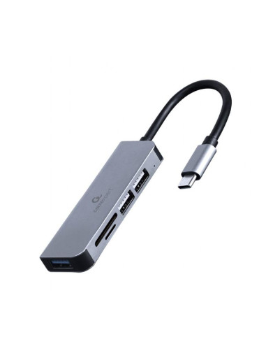 I/O HUB USB-C 3PORT+CR/UHB-CM-CRU3P1U2P2-01 GEMBIRD