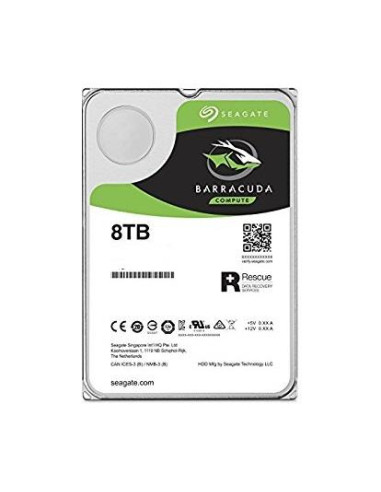 HDD, SEAGATE, Barracuda, 8TB, SATA 3.0, 256 MB, 5400 rpm, Discs/Heads 4/8, 3,5", ST8000DM004