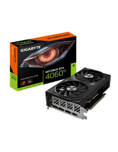 Graphics Card, GIGABYTE, NVIDIA GeForce RTX 4060 Ti, 8 GB, GDDR6, 128 bit, PCIE 3.0 16x, GPU 2550 MHz, Dual Slot Heatpipe, 1xHD