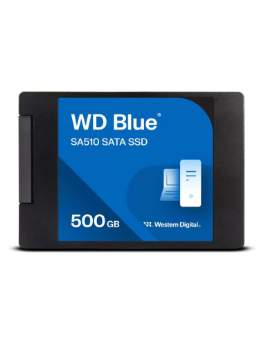 SSD, WESTERN DIGITAL, Blue SA510, 500GB, SATA 3.0, Write speed 510 MBytes/sec, Read speed 560 MBytes/sec, 2,5", TBW 200 TB, MTB