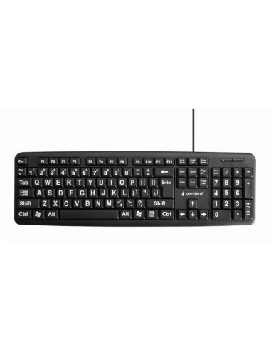 KEYBOARD STANDART USB ENG BIG/LETT. BLACK KB-US-103 GEMBIRD