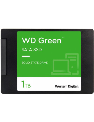 SSD, WESTERN DIGITAL, Green, 1TB, SATA 3.0, SLC, Read speed 545 MBytes/sec, 2,5", MTBF 1000000 hours, WDS100T3G0A