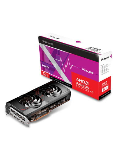 Graphics Card, SAPPHIRE, AMD Radeon RX 7700 XT, 12 GB, GDDR6, 192 bit, PCIE 4.0 16x, 2xHDMI, 2xDisplayPort, 11335-04-20G