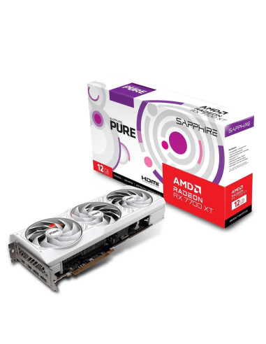 Graphics Card, SAPPHIRE, AMD Radeon RX 7700 XT, 12 GB, GDDR6, 192 bit, PCIE 4.0 16x, 2xHDMI, 2xDisplayPort, 11335-03-20G