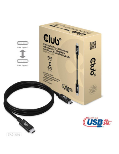 CABLE USB-C TO USB-C 1M/M/M CAC-1576 CLUB3D