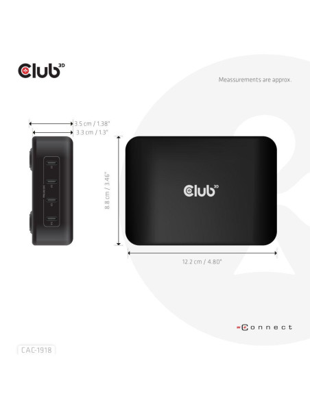 MOBILE CHARGER 4PORT/GAN 240W CAC-1918 CLUB3D MOBILE CHARGER 4PORT/GAN 240W CAC-1918 CLUB3D