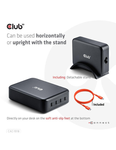 MOBILE CHARGER 4PORT/GAN 240W CAC-1918 CLUB3D MOBILE CHARGER 4PORT/GAN 240W CAC-1918 CLUB3D